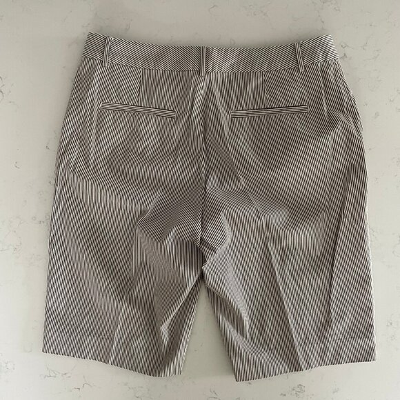 Lauren Ralph Lauren Active Striped 4 Pocket Cotton Bermuda Shorts Tan+White Sz 8 - Picture 8 of 12